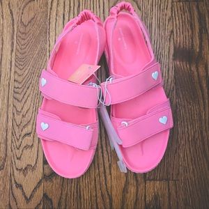 Stoney Clover Lane x Target pink and white sandals
